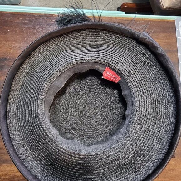 Handmade Kentucky Derby Custom Floral Black & Red Straw Big Brim Hat main image 6